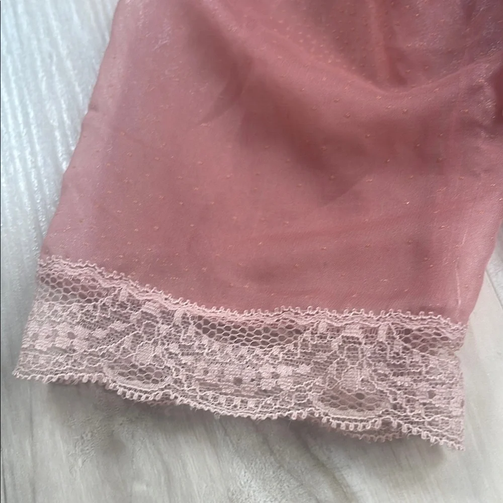 Pink Ruffled Sheer Cardigan - Picture 3 of 4